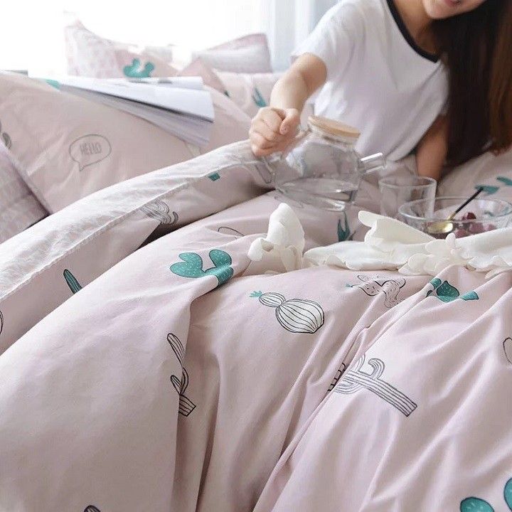 succulent duvet cover Pink Abigails Cactus Succulent Pillow And Duvet Cover For Girls – Bombomya